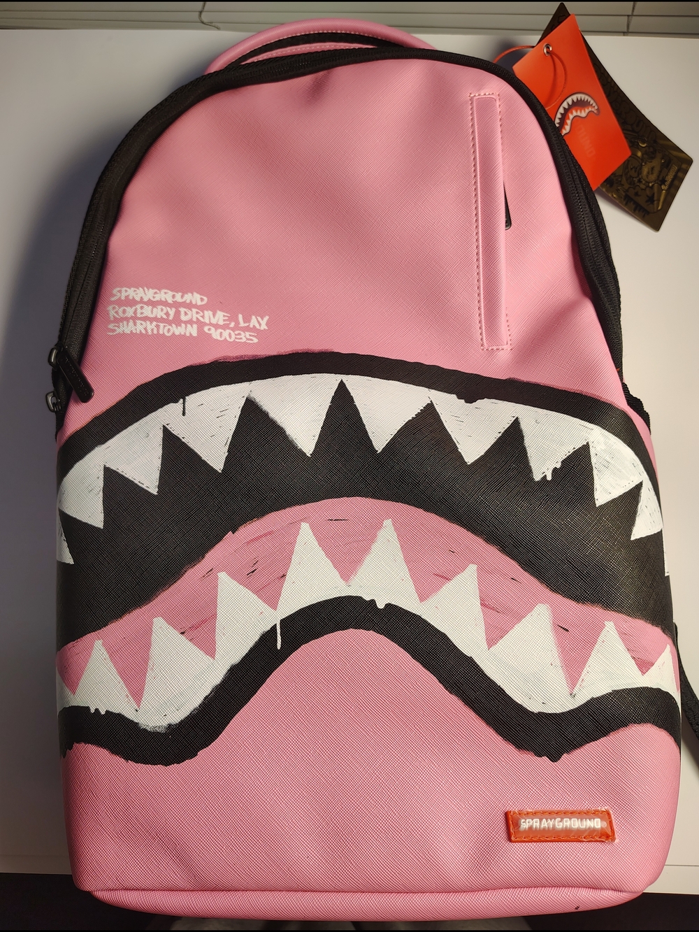 Sprayground Pink Shark Mouth Backpack